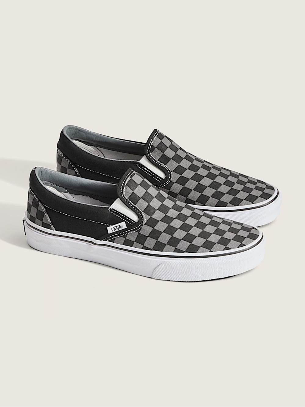 Vans Kids Slip-On Checkerboard Sneakers - Black and Gray